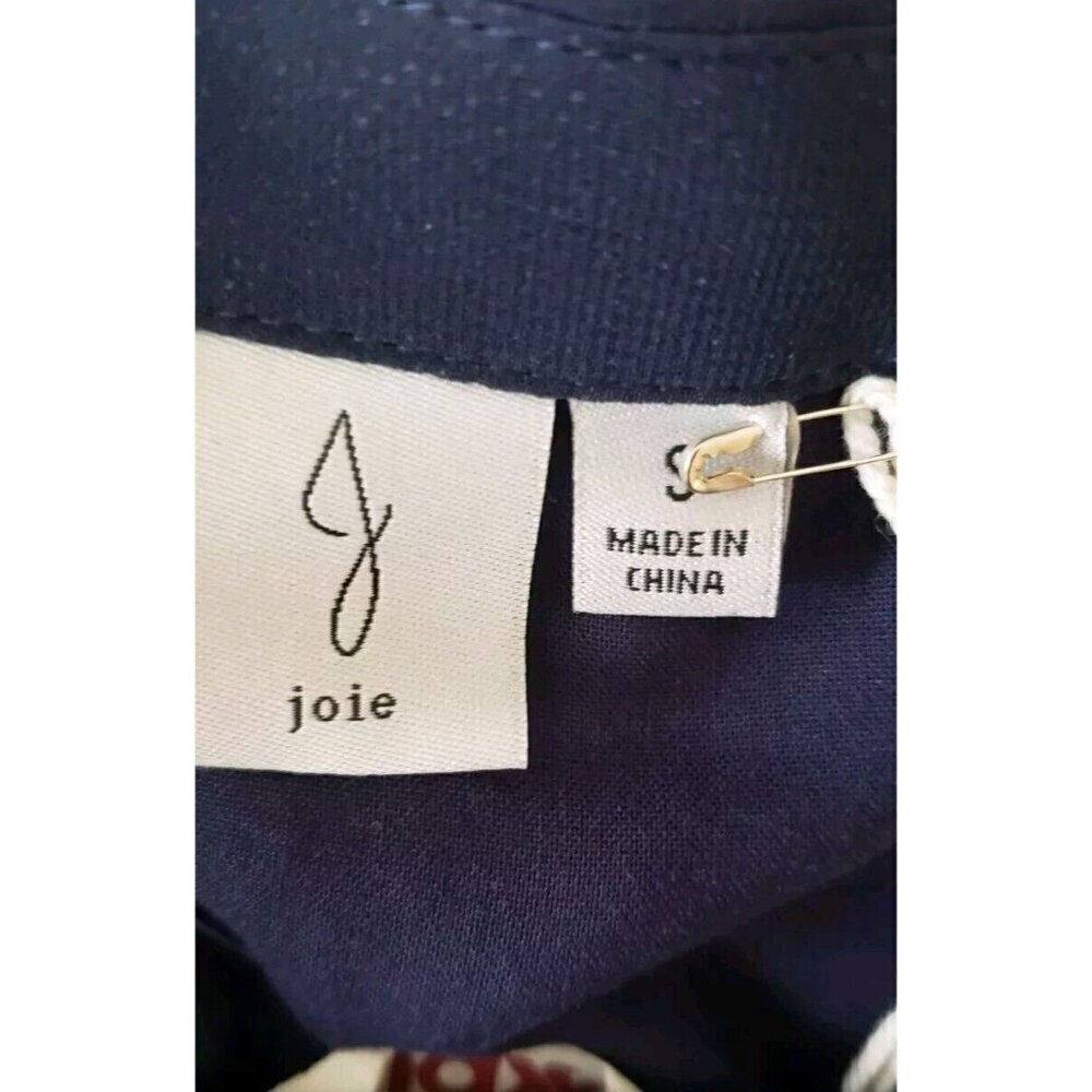 NWT JOIE PLISSE SLEEVELESS NAVY BLUE MINI SHIRT DRESS SZ SMALL - Picture 7 of 8